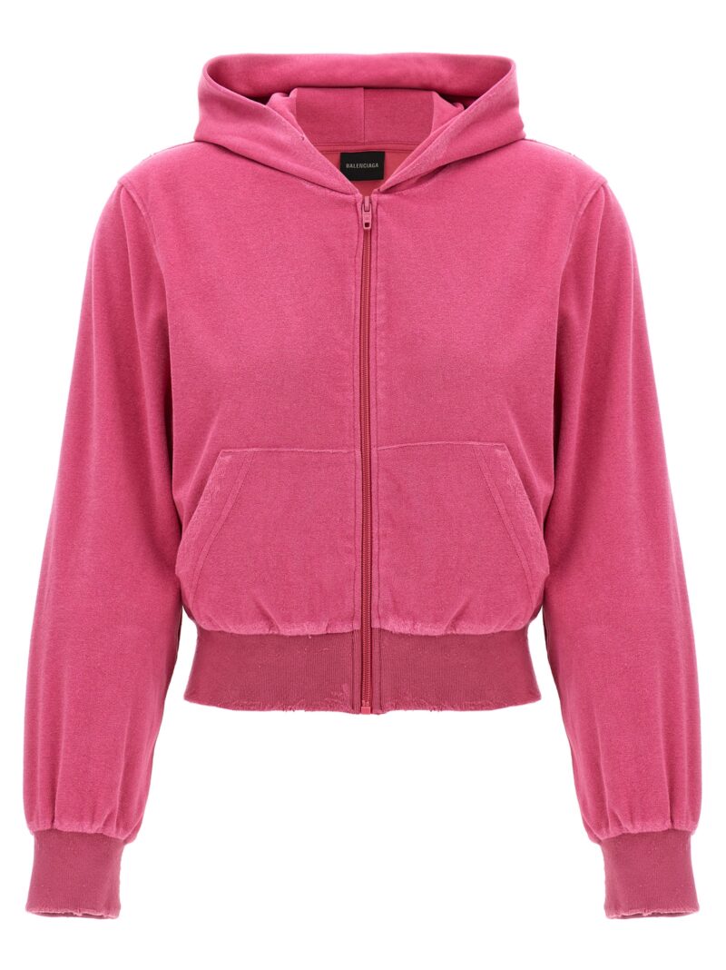 Rhinestone logo hoodie BALENCIAGA Fuchsia