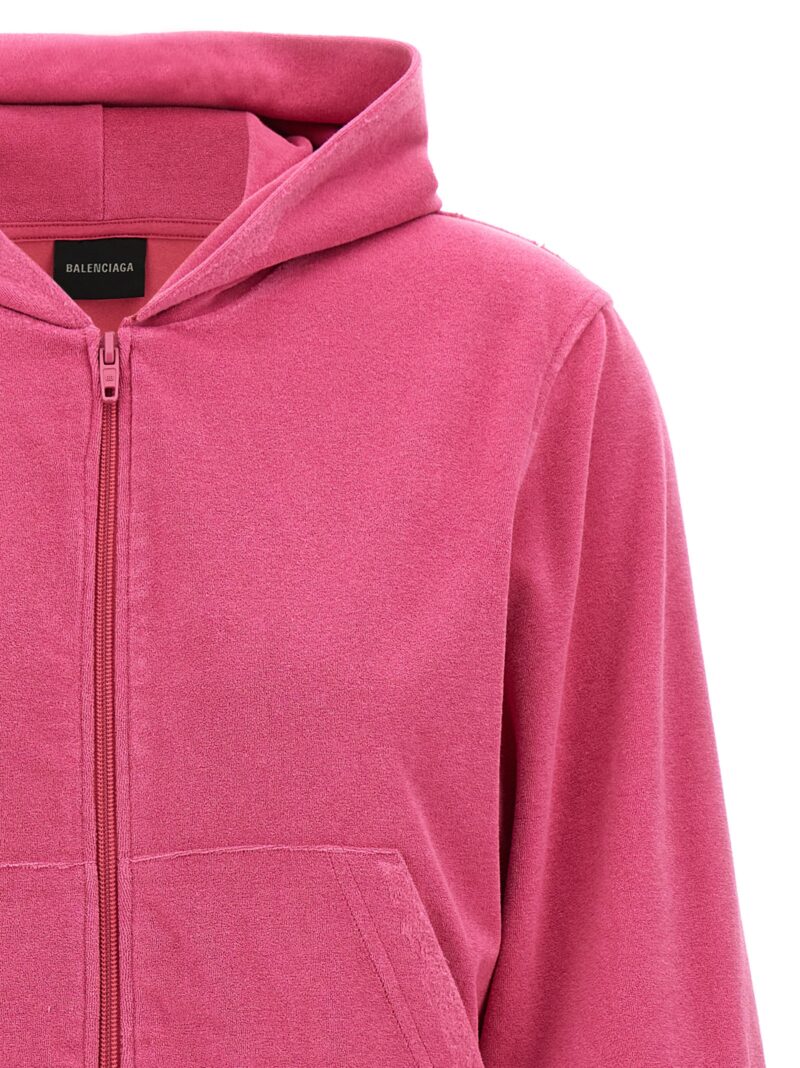 Rhinestone logo hoodie Woman BALENCIAGA Fuchsia