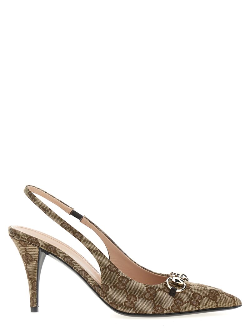 'Morsetto' slingback GUCCI Beige