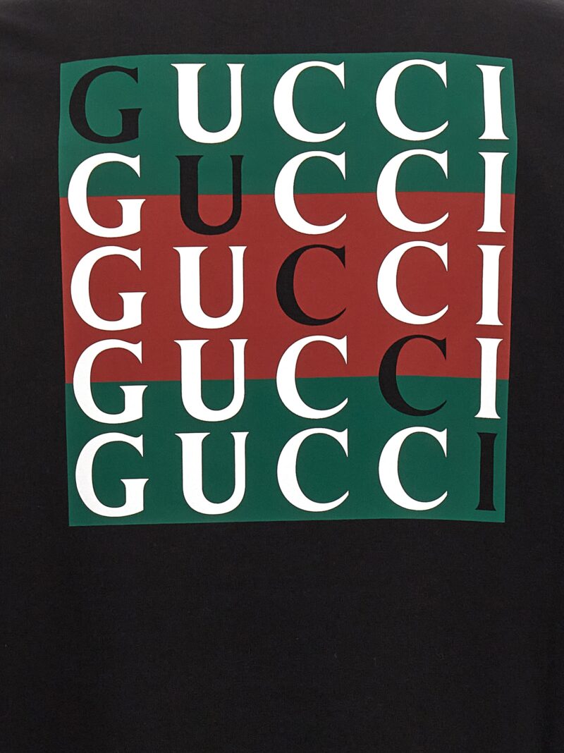 Logo print T-shirt 100% cotton GUCCI Black