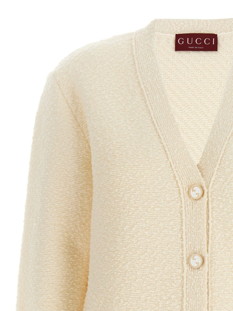 Logo buttons cardigan Woman GUCCI White