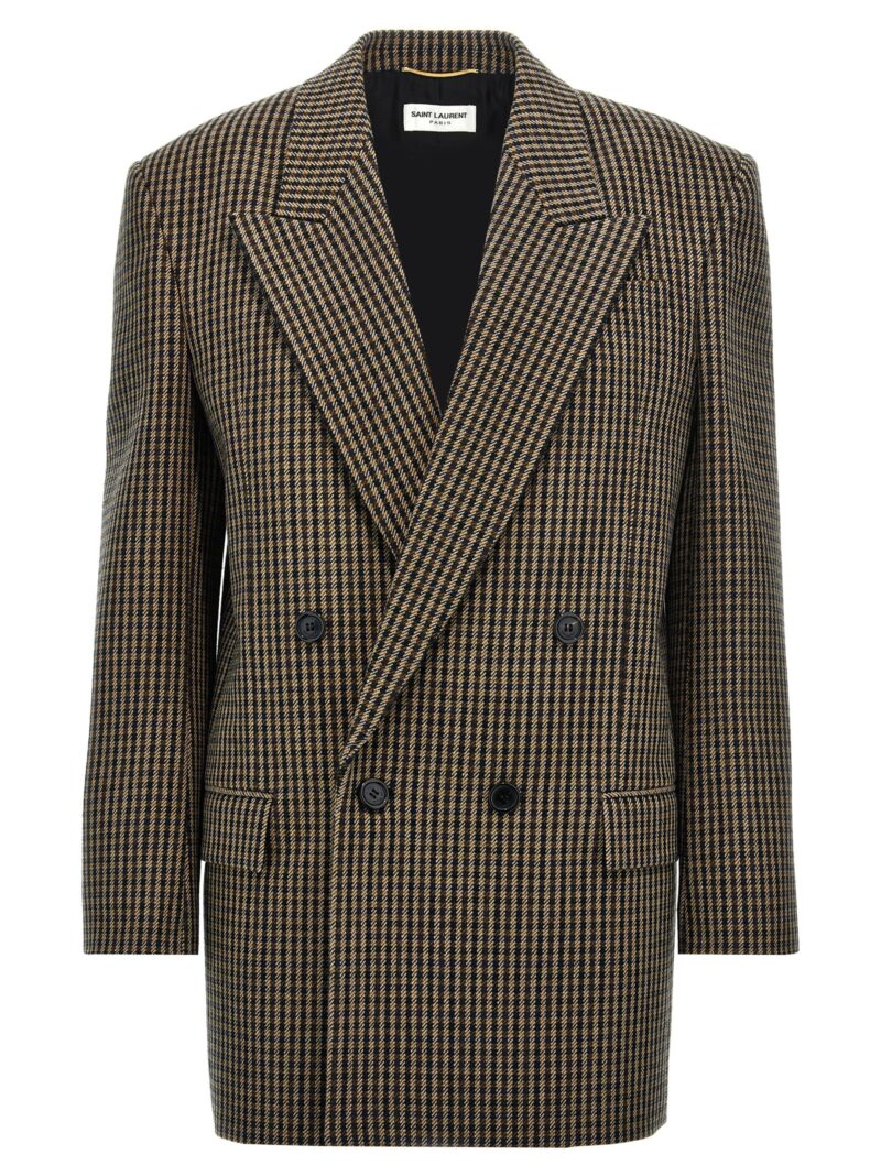 Vichy double-breasted blazer SAINT LAURENT Multicolor