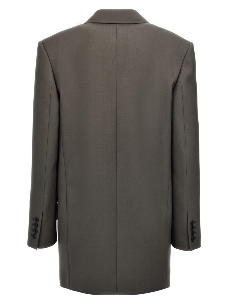 Gabardine double-breasted blazer 798010Y7B732351 SAINT LAURENT Gray