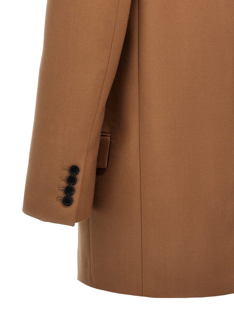 Gabardine double-breasted blazer 100% virgin wool SAINT LAURENT Beige