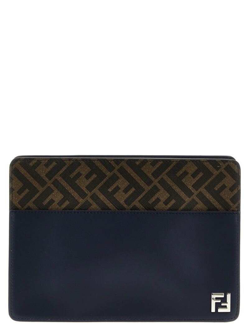 'Standing Clutch Squared FF' clutch FENDI Blue