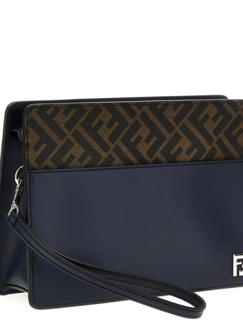 'Standing Clutch Squared FF' clutch Man FENDI Blue