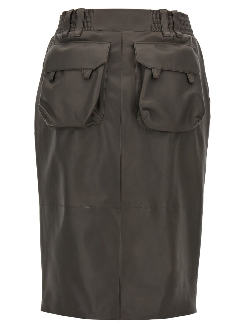 Leather skirt 803422YCEP21243 SAINT LAURENT Gray