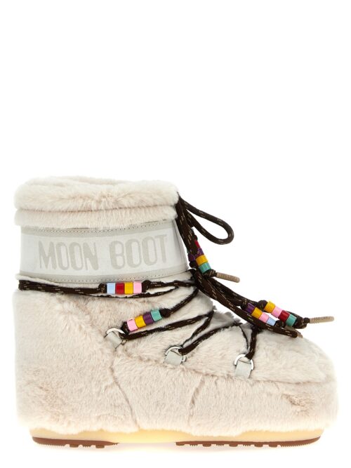 'Icon Low Faux-Fur Beads' boots MOON BOOT White