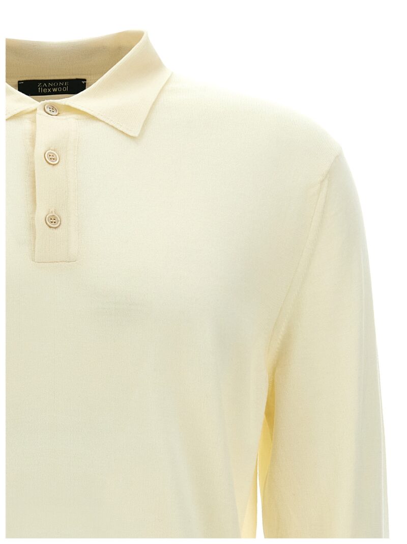 Wool polo shirt Man ZANONE White