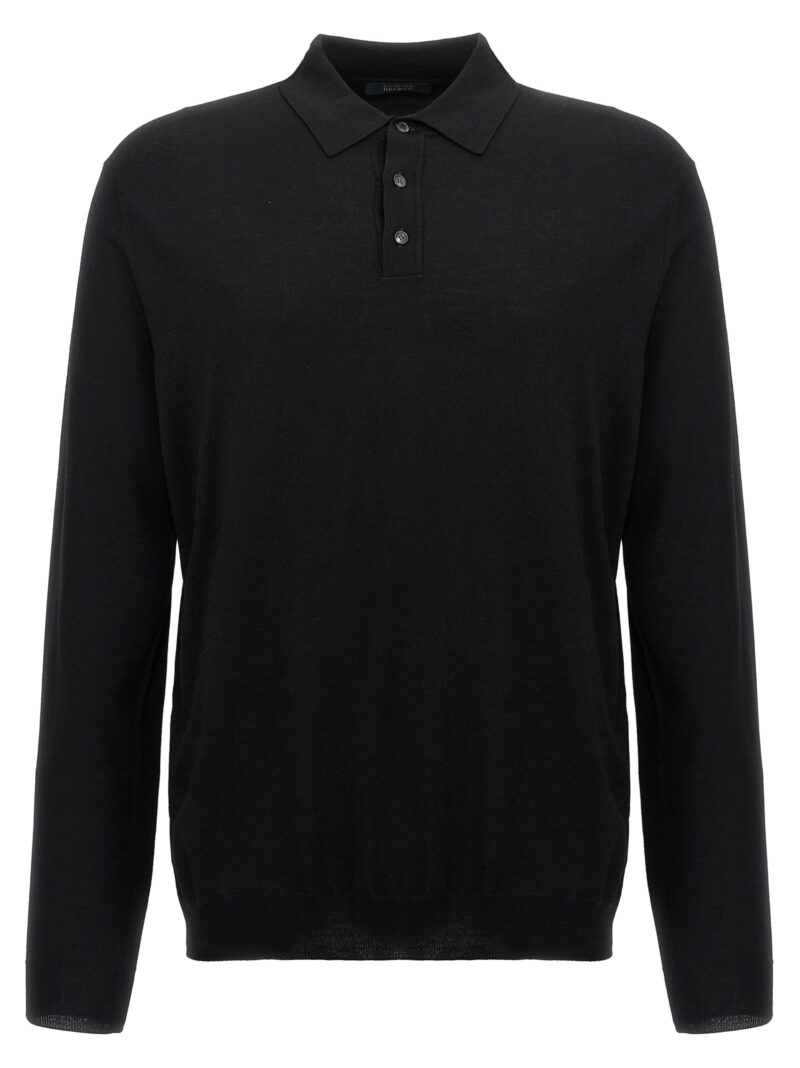 Wool polo shirt ZANONE Black