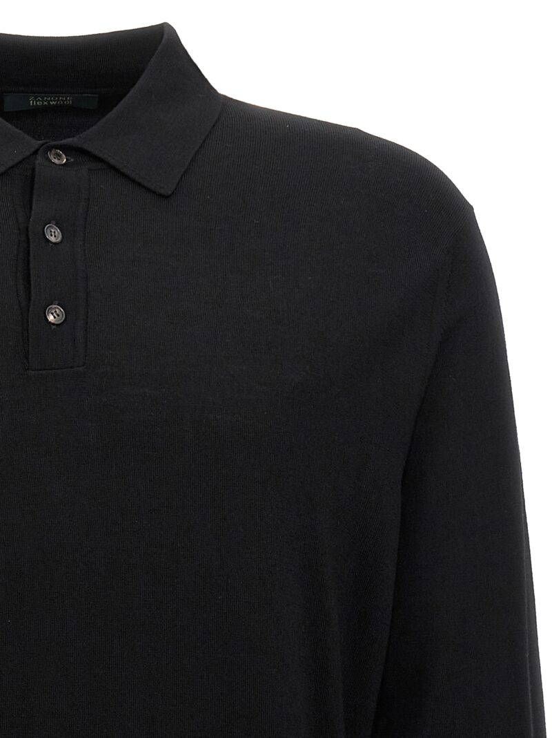 Wool polo shirt Man ZANONE Black