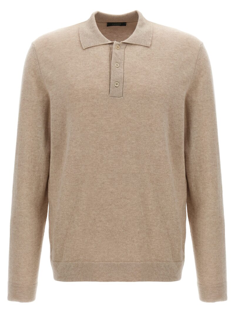 Cashmere wool polo shirt ZANONE Beige