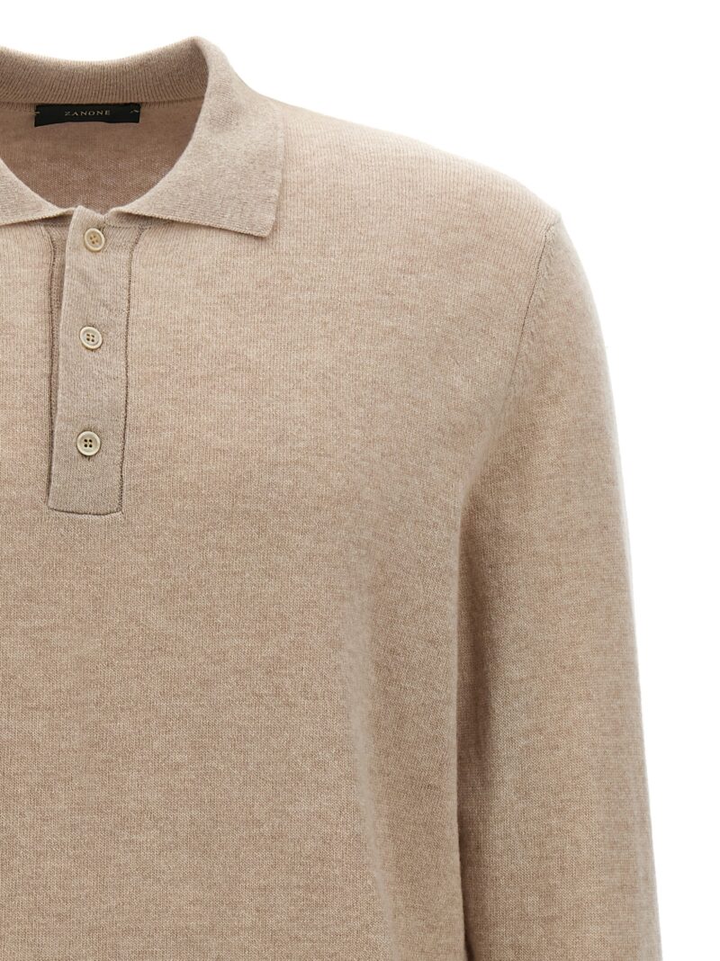 Cashmere wool polo shirt Man ZANONE Beige