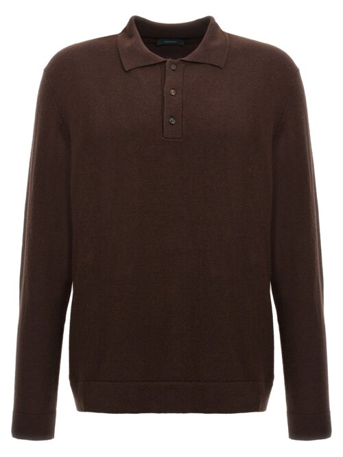 Cashmere wool polo shirt ZANONE Brown