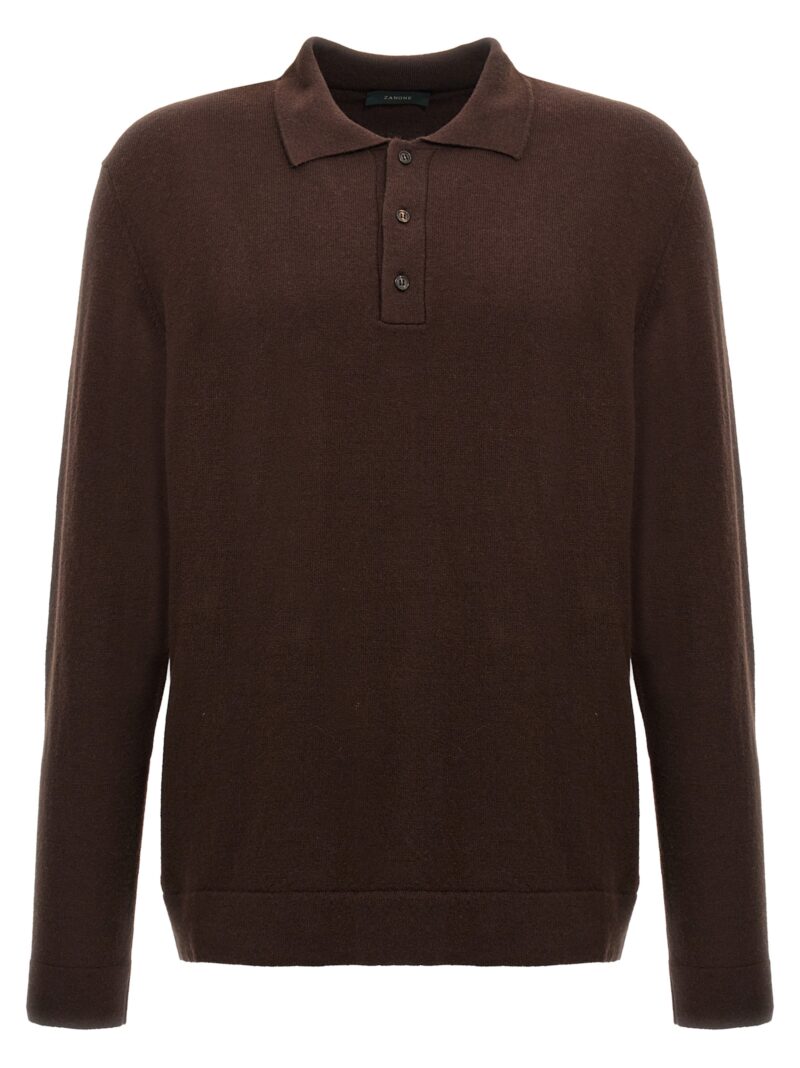 Cashmere wool polo shirt ZANONE Brown