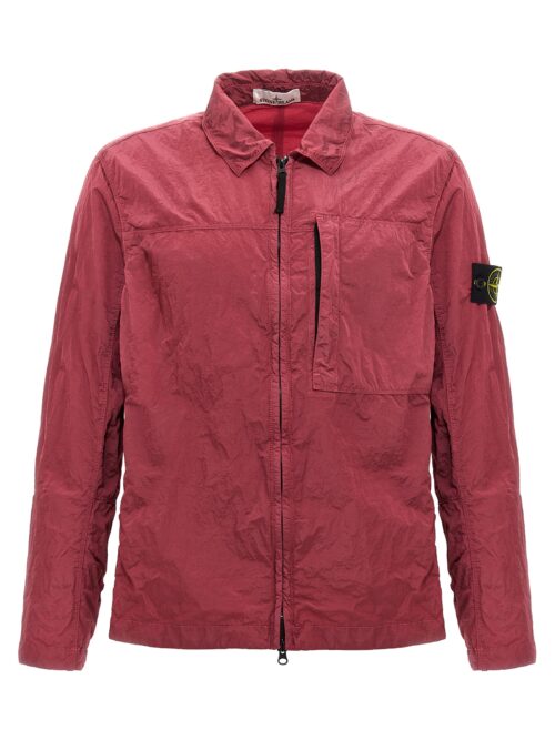 Metal nylon overshirt STONE ISLAND Fuchsia