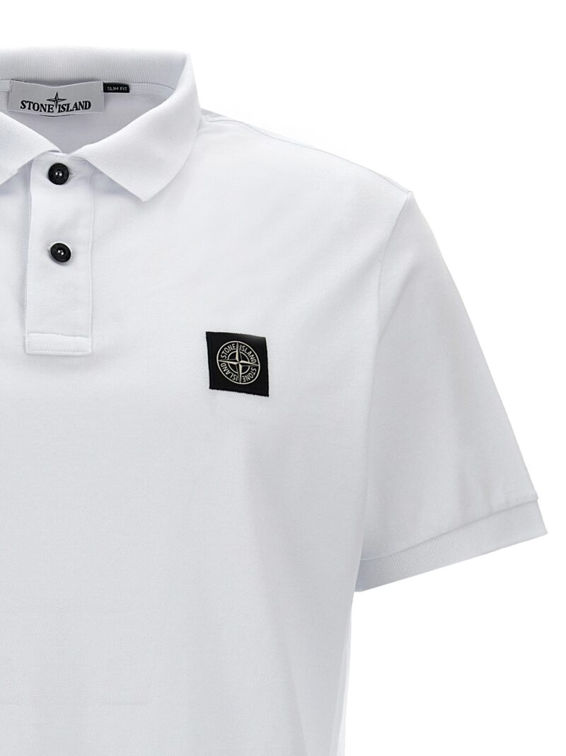 Logo patch polo shirt Man STONE ISLAND White