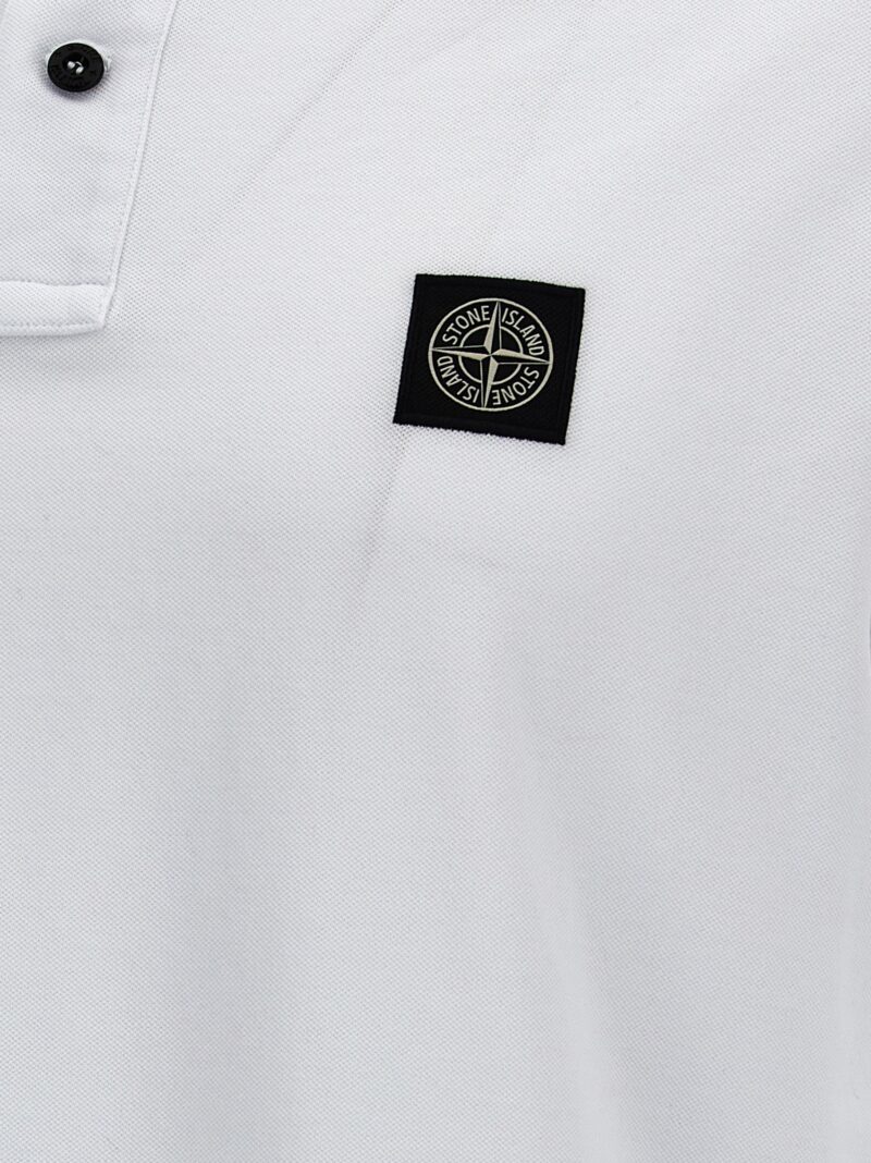 Logo patch polo shirt 95% cotton 5% elastane STONE ISLAND White