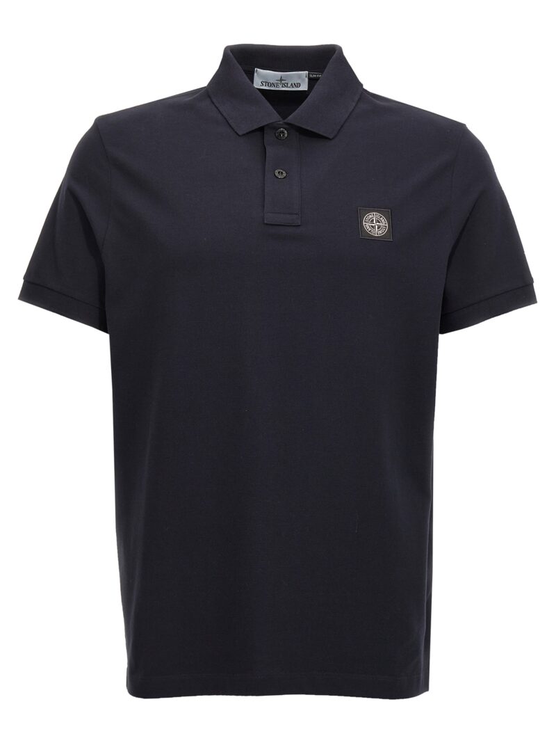 Logo patch polo shirt STONE ISLAND Blue