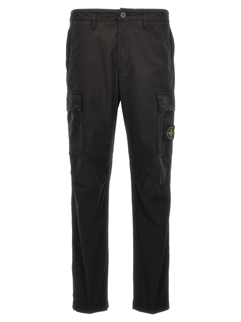 Logo patch cargo pants STONE ISLAND Black