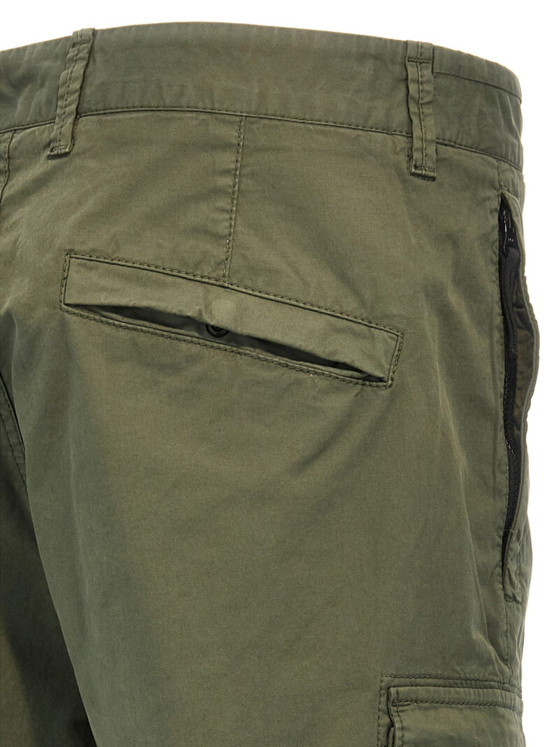 Logo patch cargo pants 97% cotton 3% elastane STONE ISLAND Green