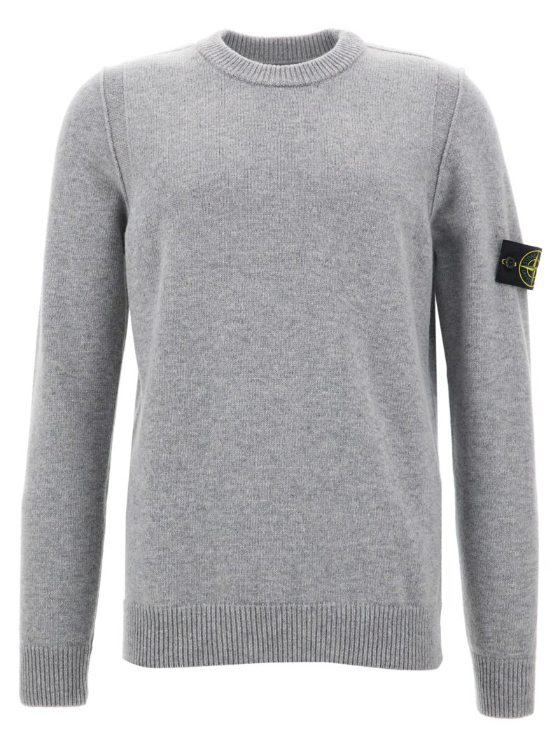 Logo patch sweater STONE ISLAND Gray