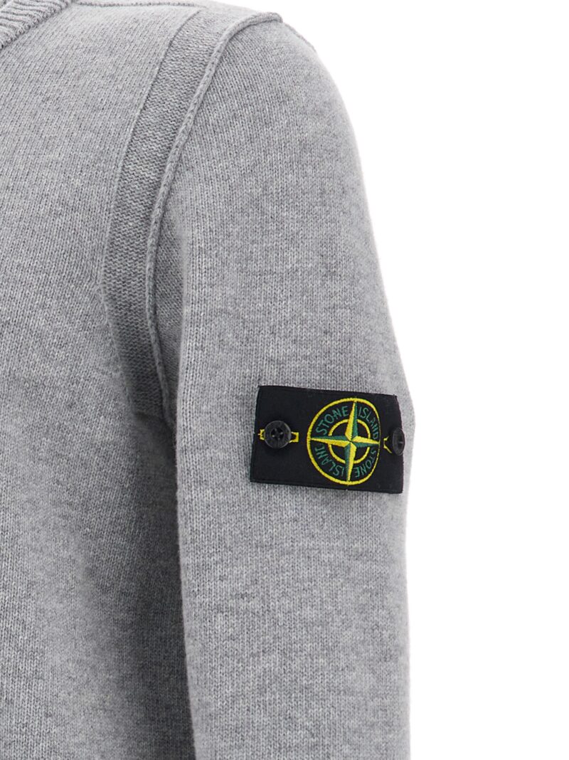 Logo patch sweater 80% wool 20% polyamide STONE ISLAND Gray