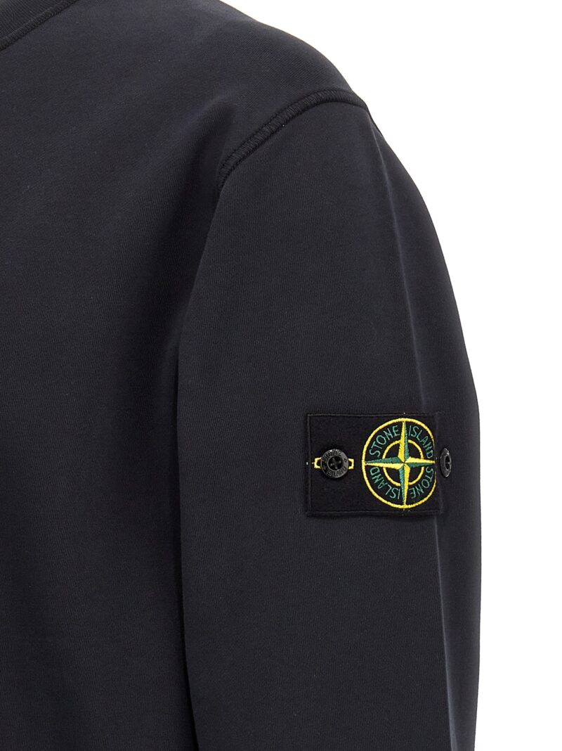 Logo patch sweatshirt 100% cotton STONE ISLAND Blue