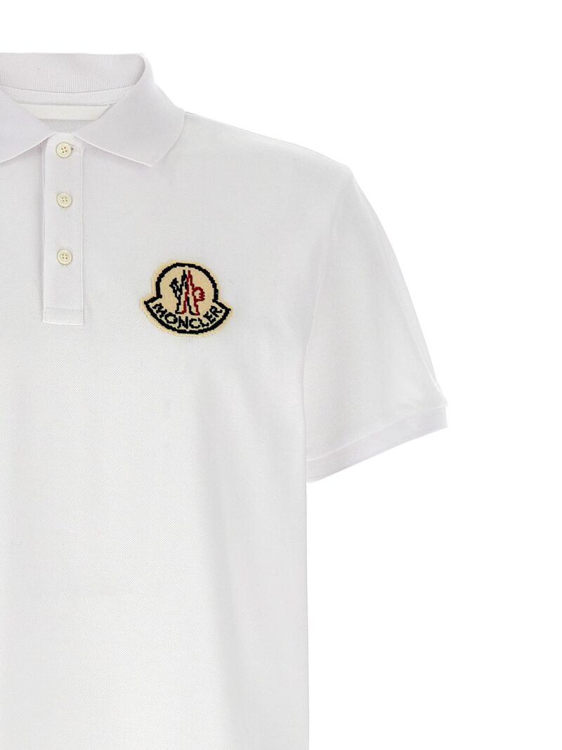 Logo patch polo shirt Man MONCLER White