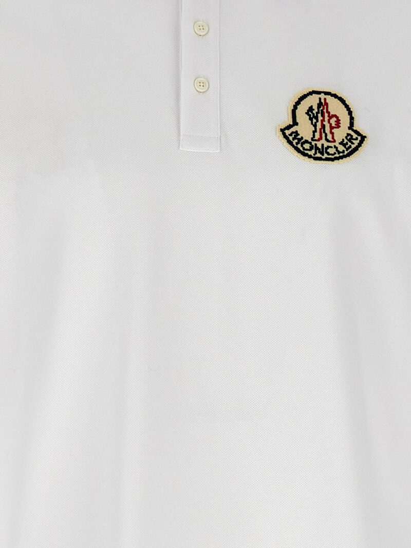 Logo patch polo shirt 100% cotton MONCLER White