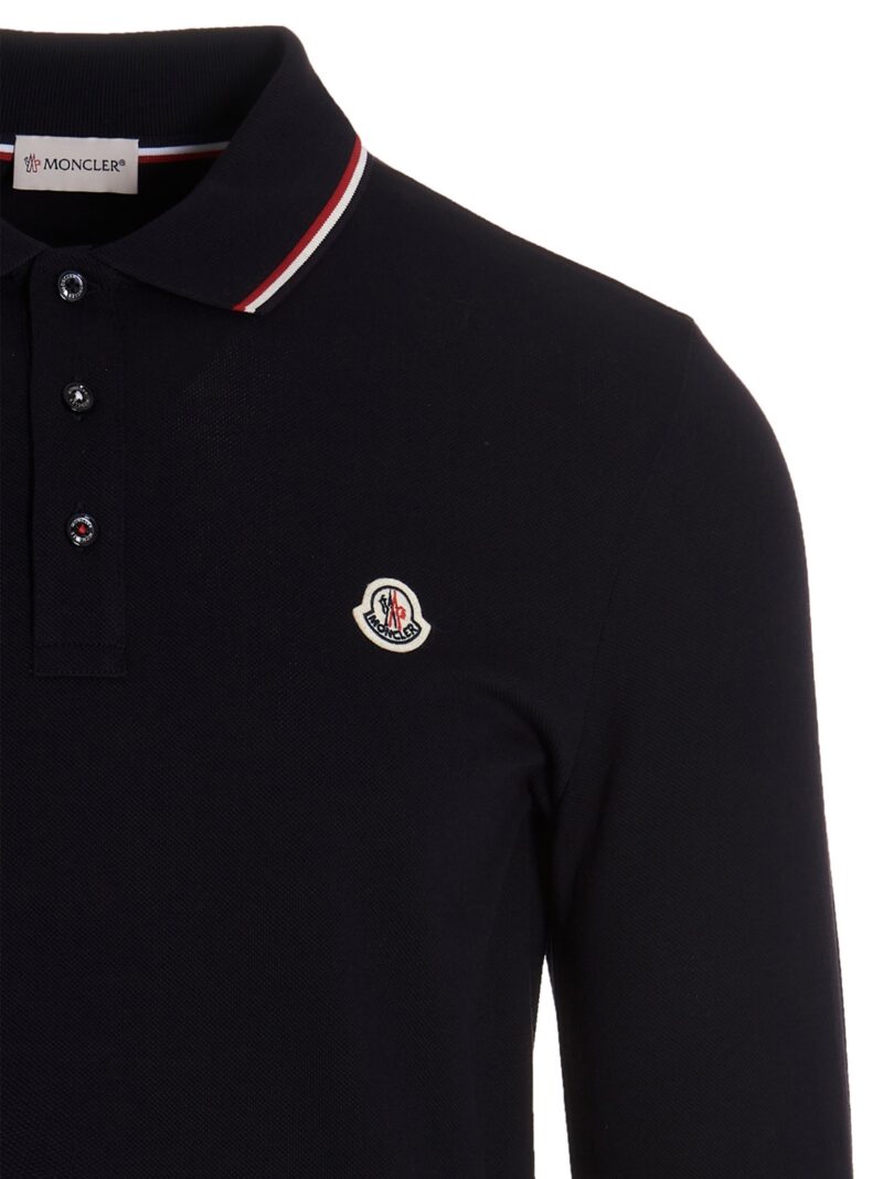 Logo patch polo shirt Man MONCLER Blue