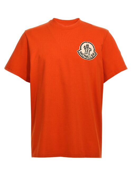 Logo print T-shirt MONCLER Orange