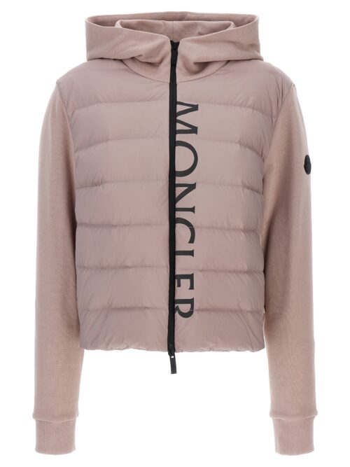 Two-material hoodie MONCLER Pink