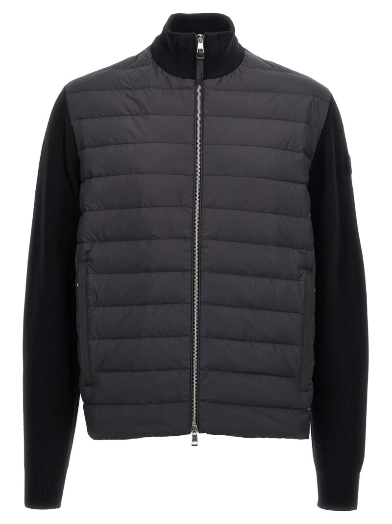 Two-material cardigan MONCLER Black