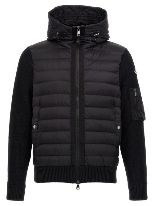 Nylon insert knit cardigan MONCLER Black