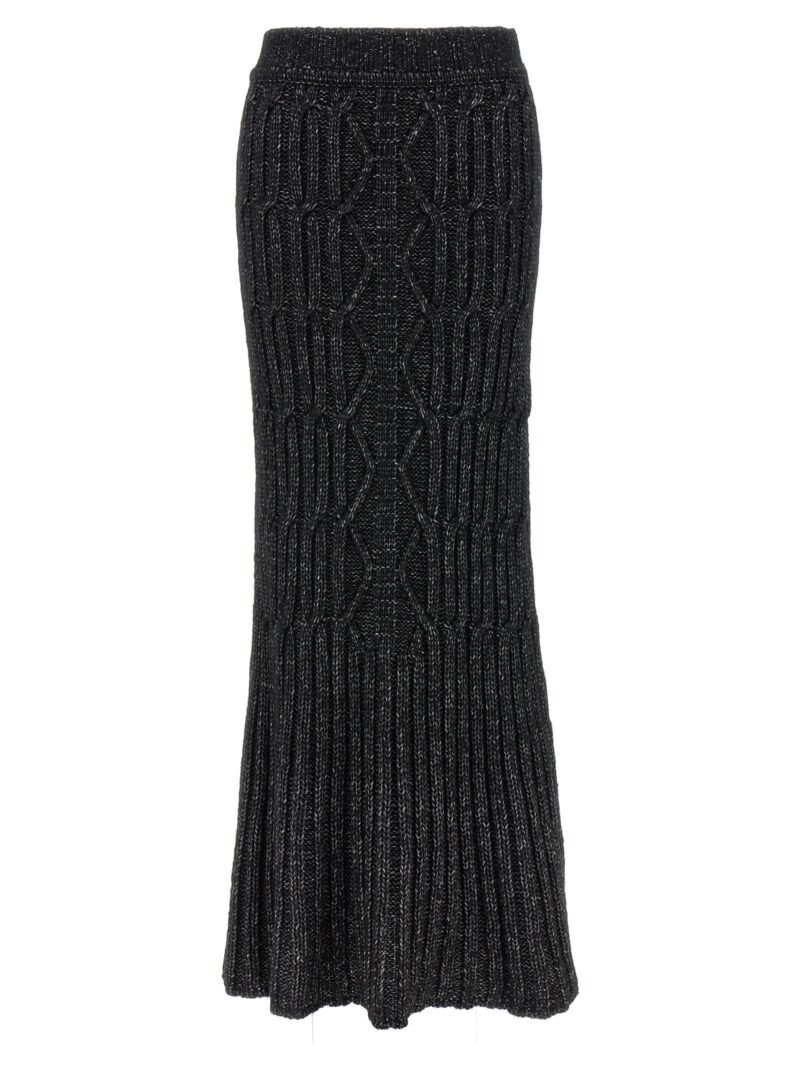 Long knit skirt ALBERTA FERRETTI Gray