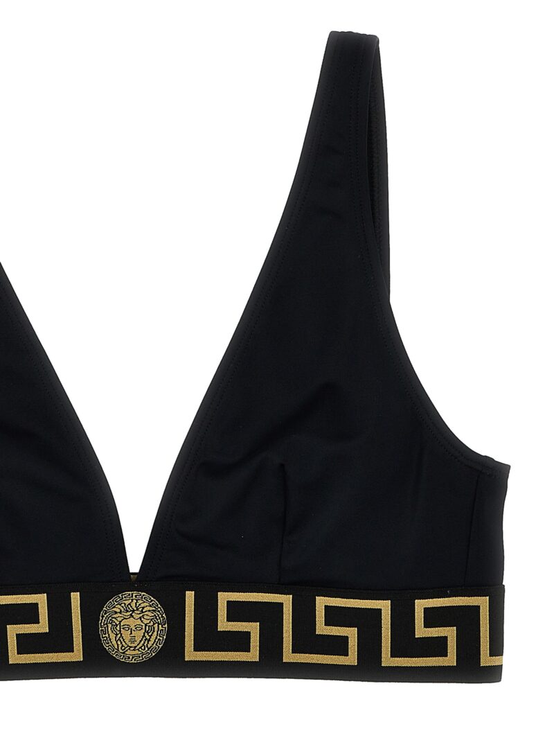 'Greca' bikini top Woman VERSACE Black