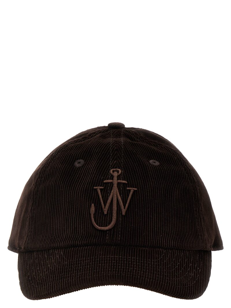 Logo embroidery velvet cap J.W.ANDERSON Brown