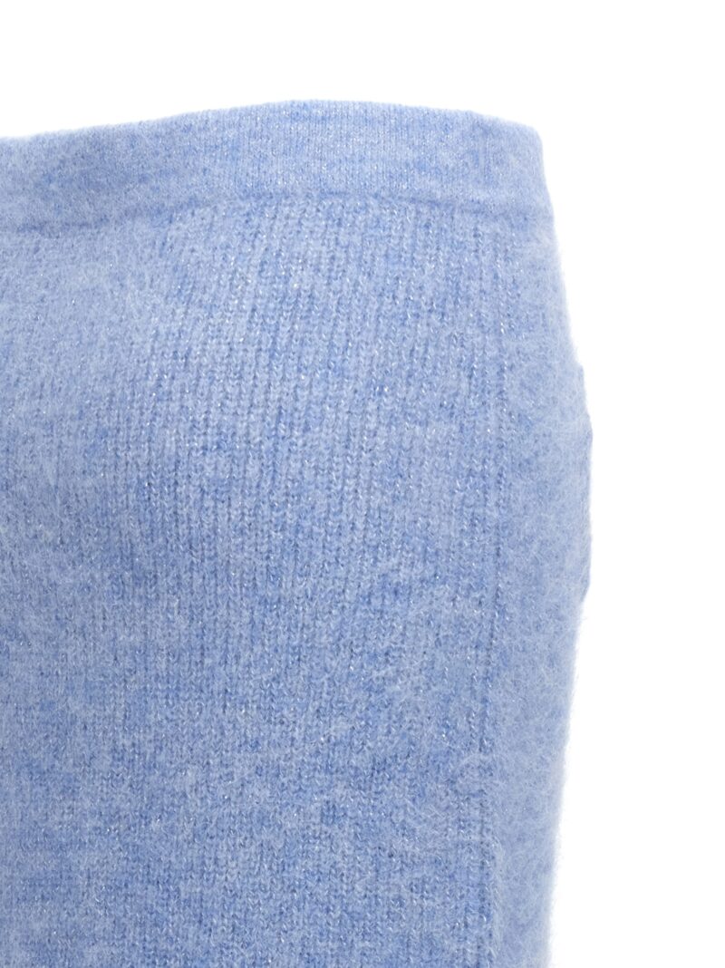 'Blue Soft Knit Midi' skirt 43% wp 19% co 17% pl 12% pa 6% wo 2% met 1% ea SELF PORTRAIT Light Blue