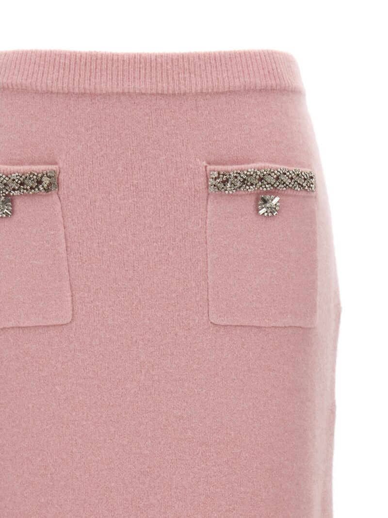 'Pink Embellished Knit Midi' skirt Woman SELF PORTRAIT Pink