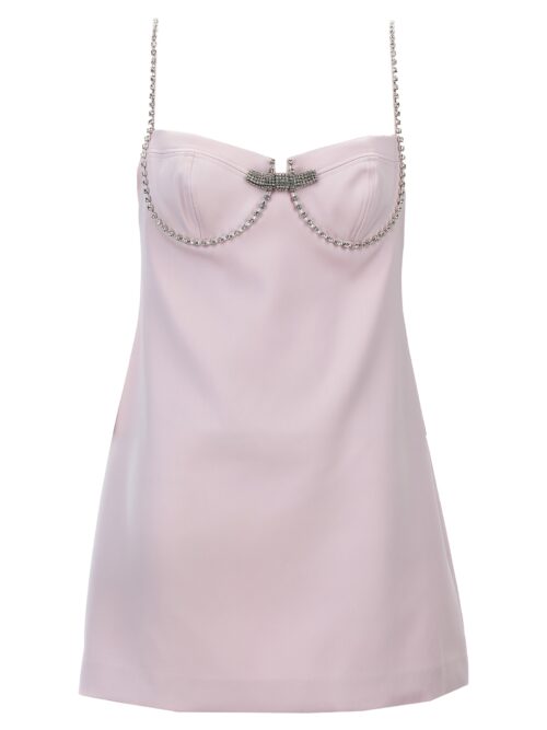 'Pink Satin Diamante Mini' dress SELF PORTRAIT Pink