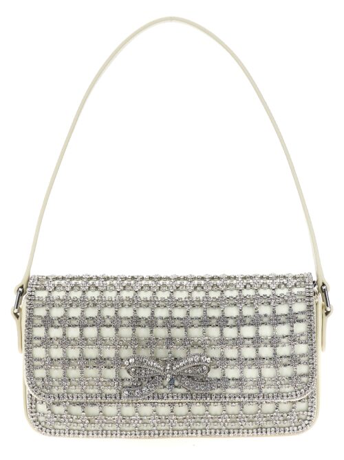 'Champagne Crystal Baguette' shoulder bag SELF PORTRAIT White