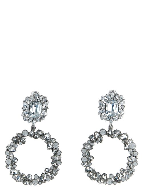 'Crystal Hoop' earrings SELF PORTRAIT Silver
