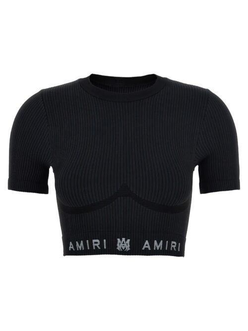 'MA Ribbed Seamless' cropped top AMIRI Black