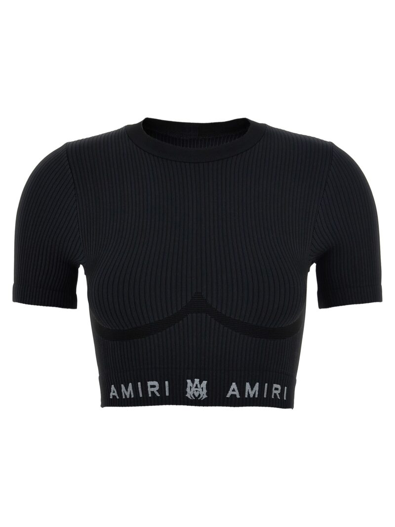 'MA Ribbed Seamless' cropped top AMIRI Black