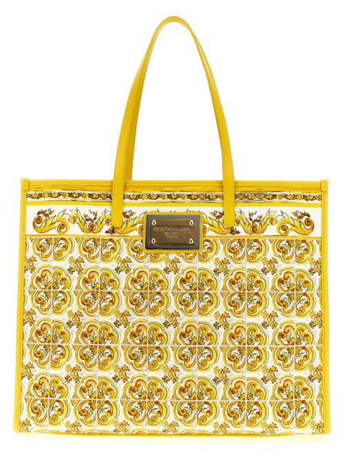 'Maiolica' large shopping bag DOLCE & GABBANA Yellow