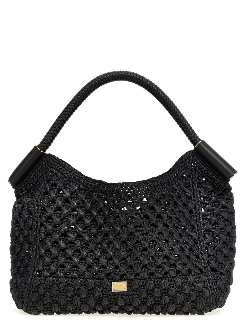 Raffia shopping bag DOLCE & GABBANA Black