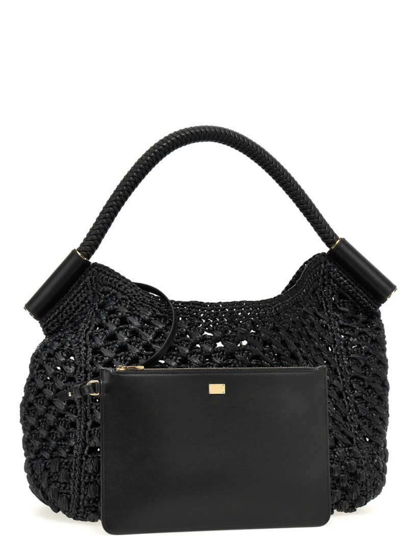 Raffia shopping bag Woman DOLCE & GABBANA Black