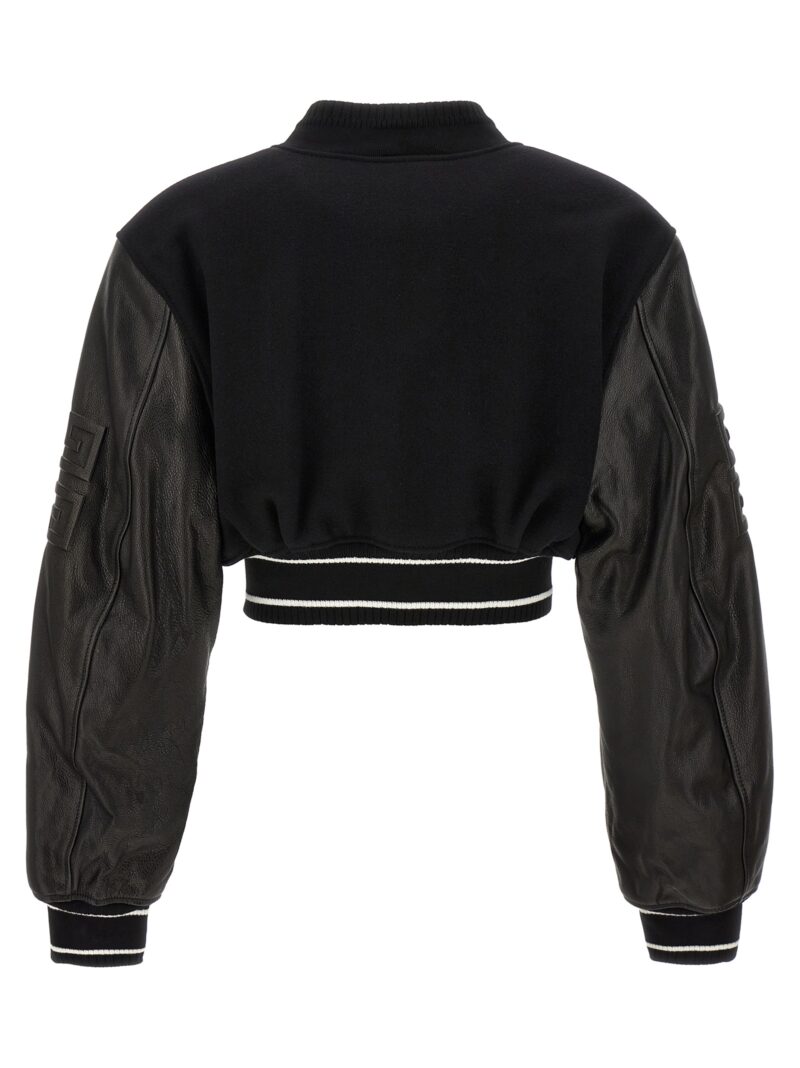 'Varsity' cropped bomber jacket BW00CQ611N004 GIVENCHY White/Black