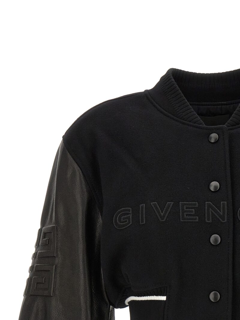 'Varsity' cropped bomber jacket Woman GIVENCHY White/Black